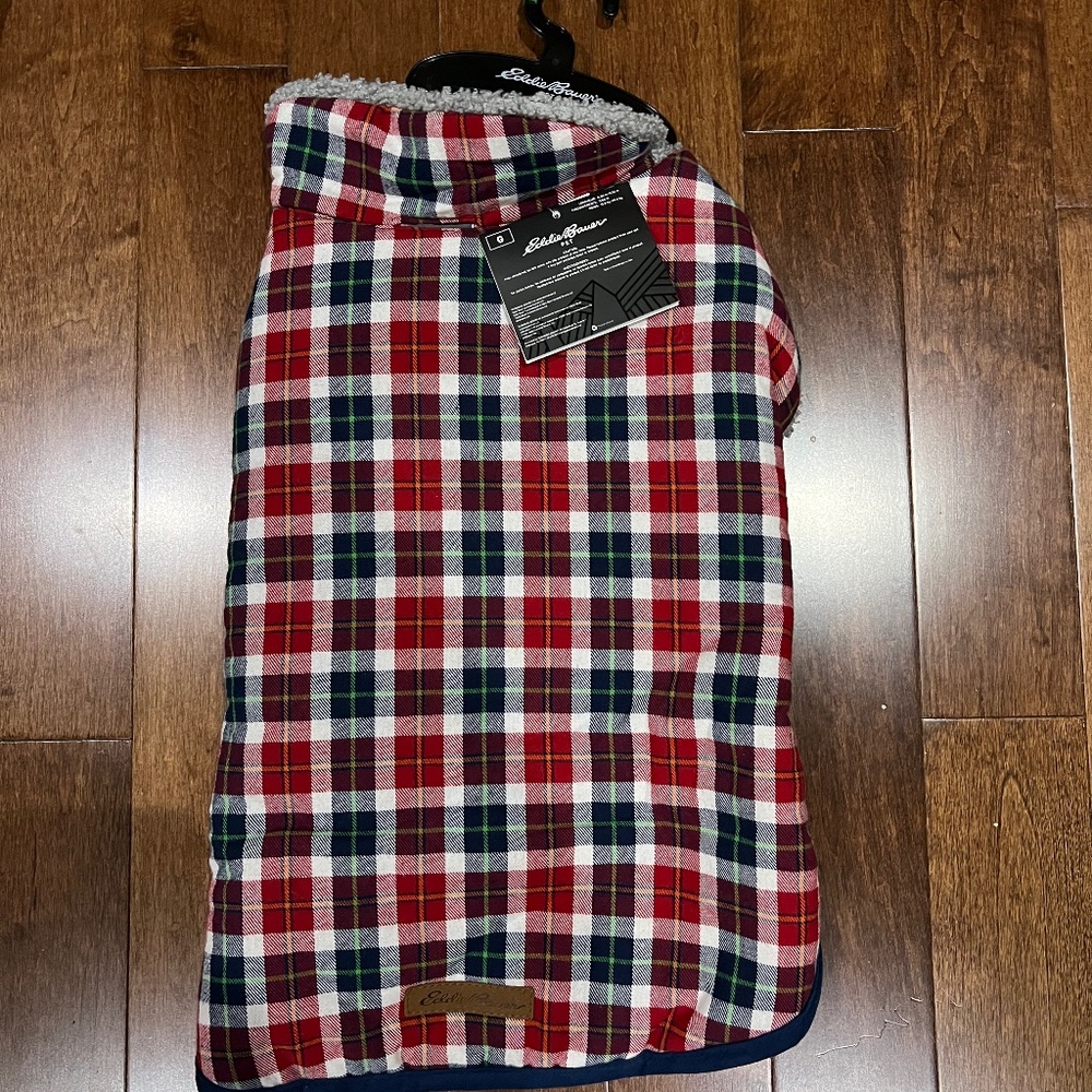 Eddie Bauer dog jacket plaid  size large